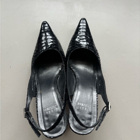 Vintage Stuart Weitzman Black python Slingback Heels - Picture 2 of 5